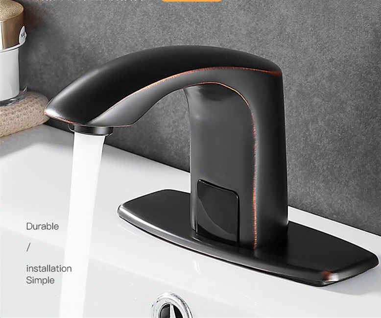 Oil Rubbed Bronze Automatic Sensor Touchless Bathroom Sink Faucet