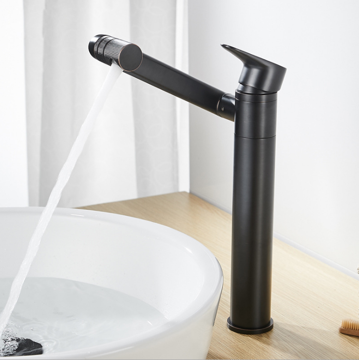 Bathroom New Design Black 360 Degree Rotating Solid Brass Wash Basin Faucet