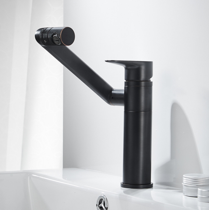 Bathroom New Design Black 360 Degree Rotating Solid Brass Wash Basin Faucet