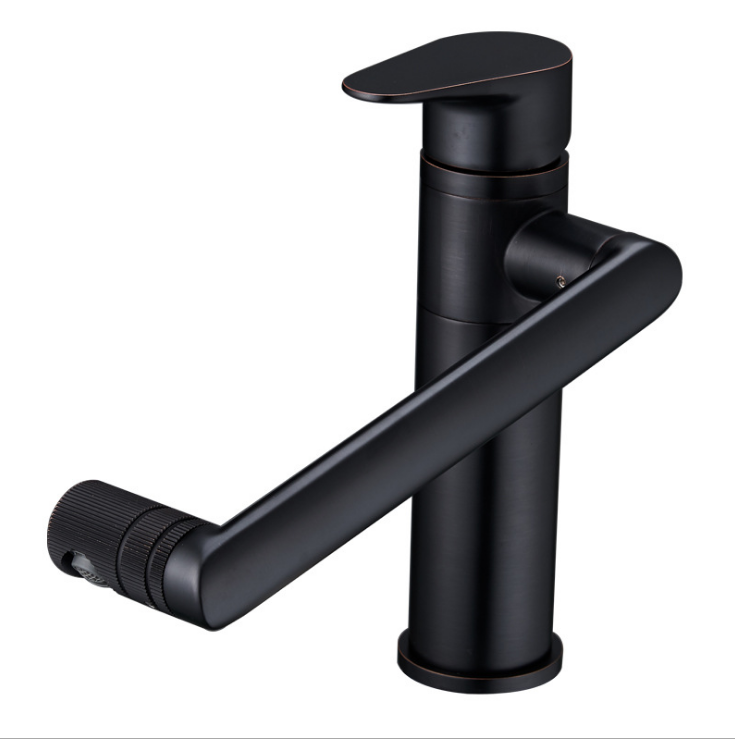 Bathroom New Design Black 360 Degree Rotating Solid Brass Wash Basin Faucet