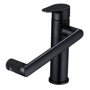 Bathroom New Design Black 360 Degree Rotating Solid Brass Wash Basin Faucet