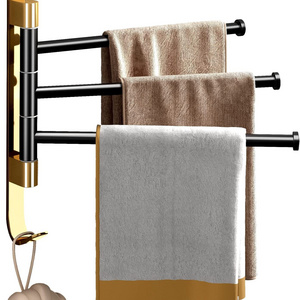 Towel Rack Swing Out Towel Bar Space Aluminum Bathroom Folding Swing Hand Towel Rack