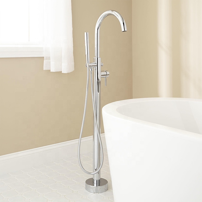 New style Brass Free Standing Tub faucet Floor Mounted Bathtub Faucet