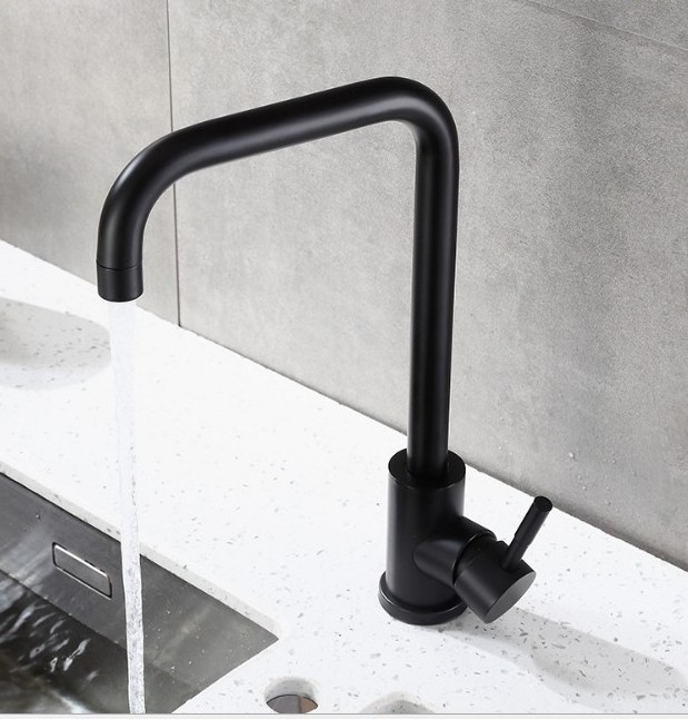 black  Stainless Steel Kitchen Mixer Faucet