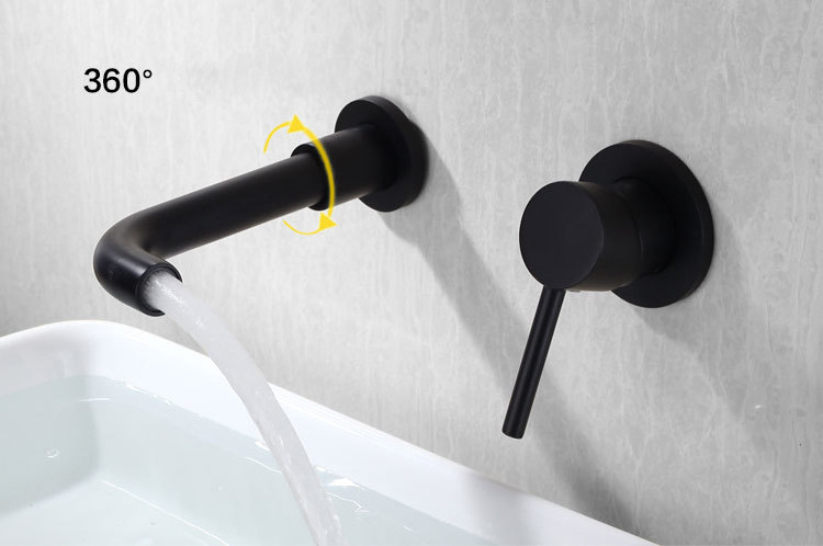 Wall Mounted Brass Single Handle Black Basin Sink Faucet ORB