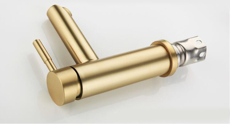 Bathroom Brushed Gold Tap Hot and Cold Water Mixer Basin Faucet