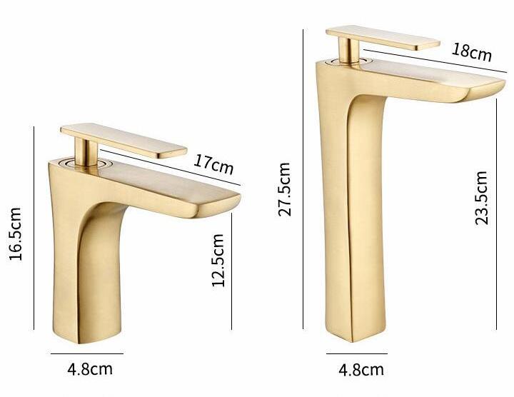 Bathroom Water Tap Brushed Gold Basin Sink Mixer Faucet