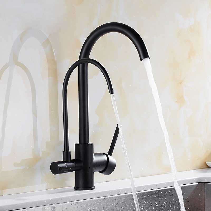 Matte black stainless steel 304 Kitchen Mixer Hot And Cold kitchen sink faucets