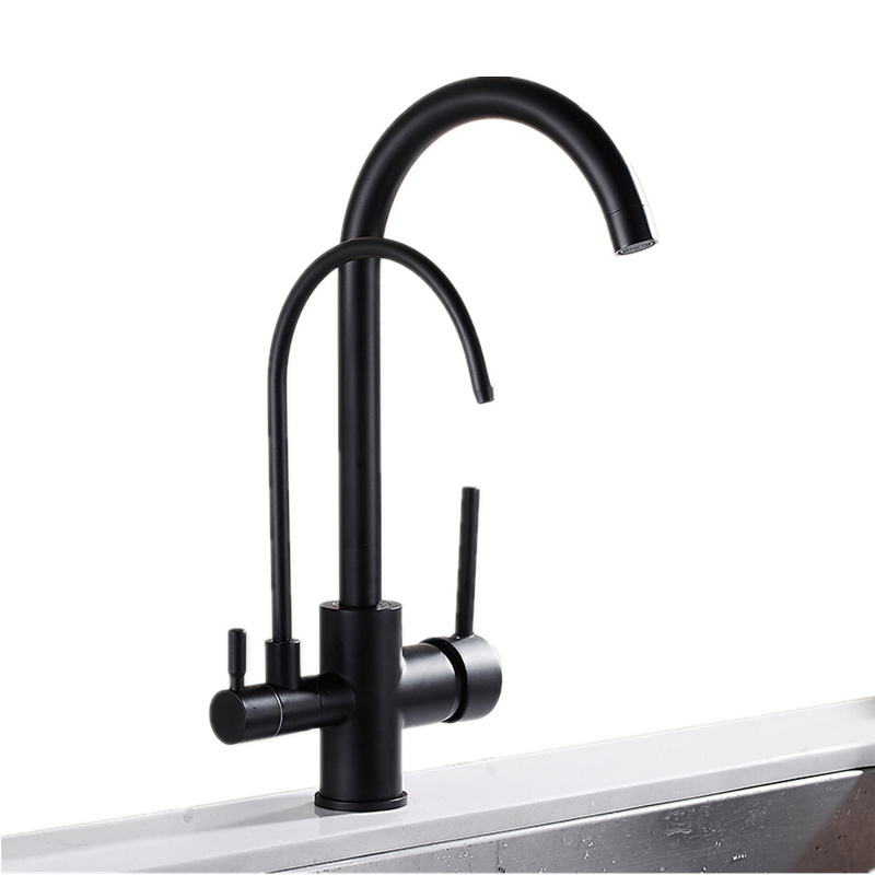 Matte black stainless steel 304 Kitchen Mixer Hot And Cold kitchen sink faucets