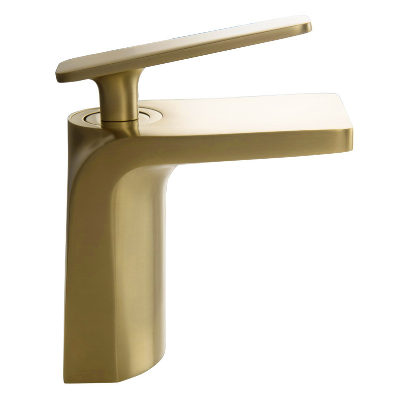 Bathroom Deck Mounted Brushed Gold Brass Basin Water Faucets Hot Sell