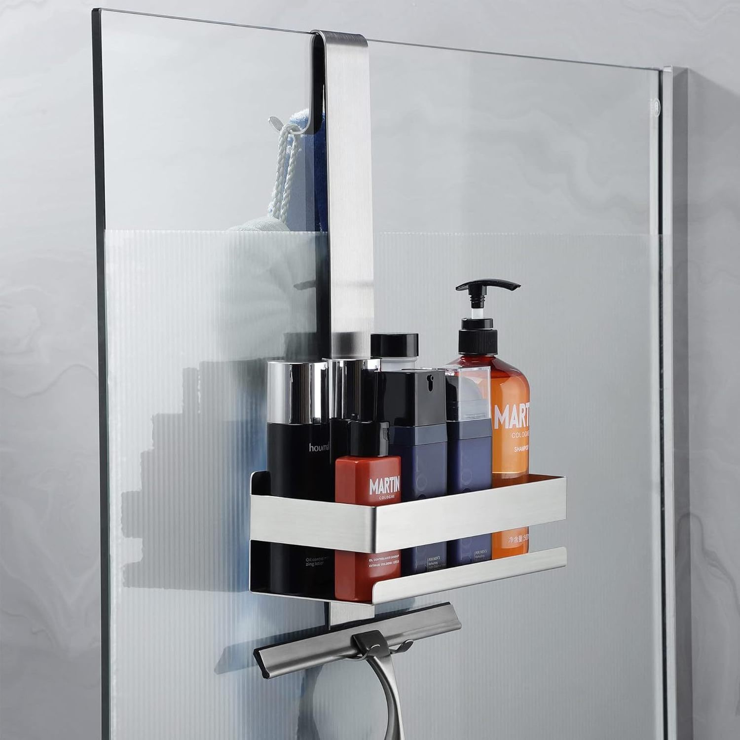 Anti-Swing Hanging Shower Caddy Shelf Black Shower Shelf