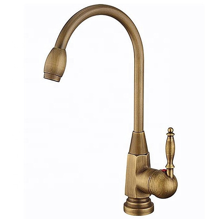 Bronze Antique Brass Kitchen Single Handle High Arc Sink Faucet