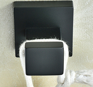 Bathroom Wall Stainless Steel Single Black Coat Robe Hook