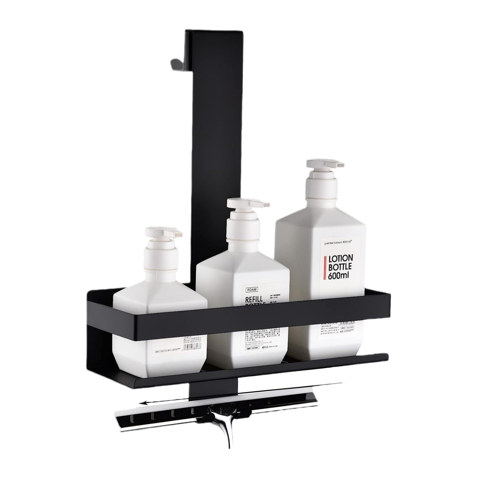 Anti-Swing Hanging Shower Caddy Shelf Black Shower Shelf