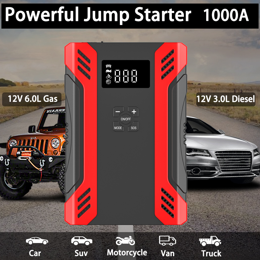 OEM  Car Jump Starter With Air Compressor Quick Charge Pack 37000mwh Portable Car Tyre Air Pump Jump Starter