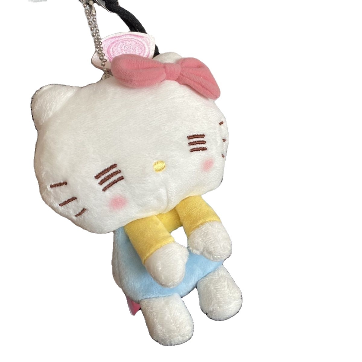 Hot selling 12cm Kawaii Hello Cat Plush Keychain Cute Cartoon Anime Bag Backpack Car Key Decoration Children's Plush Toy Gifts