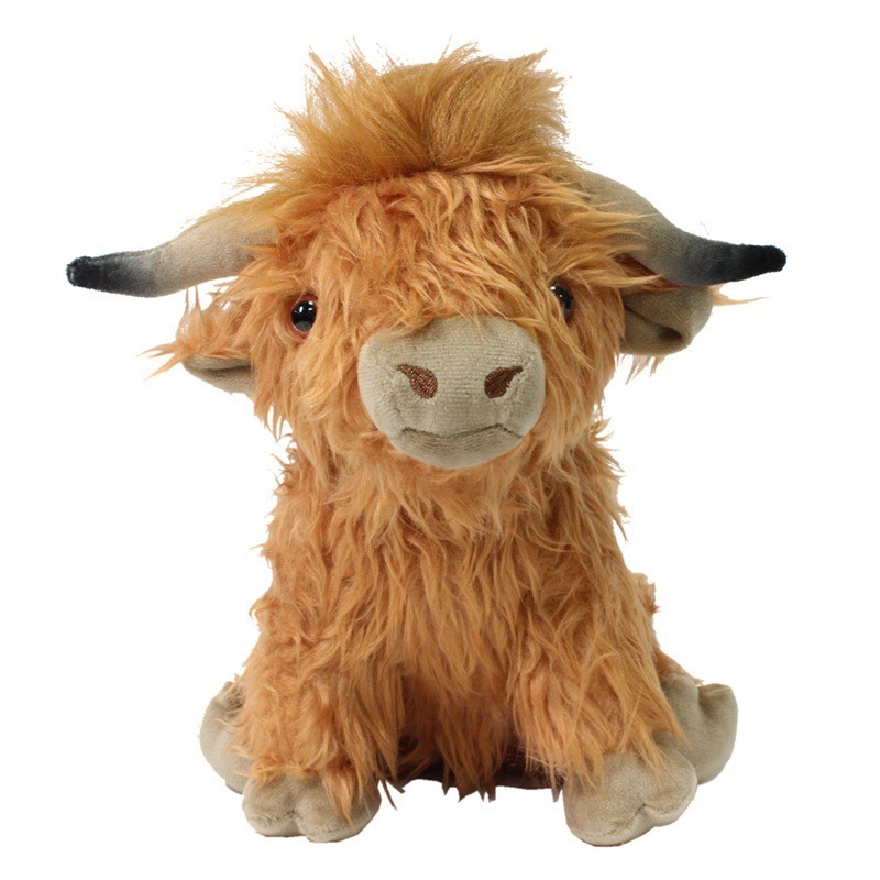 Factory wholesale 4-color 25cm Scotland Highland Cow plush toys simulation yak dolls gifts for children