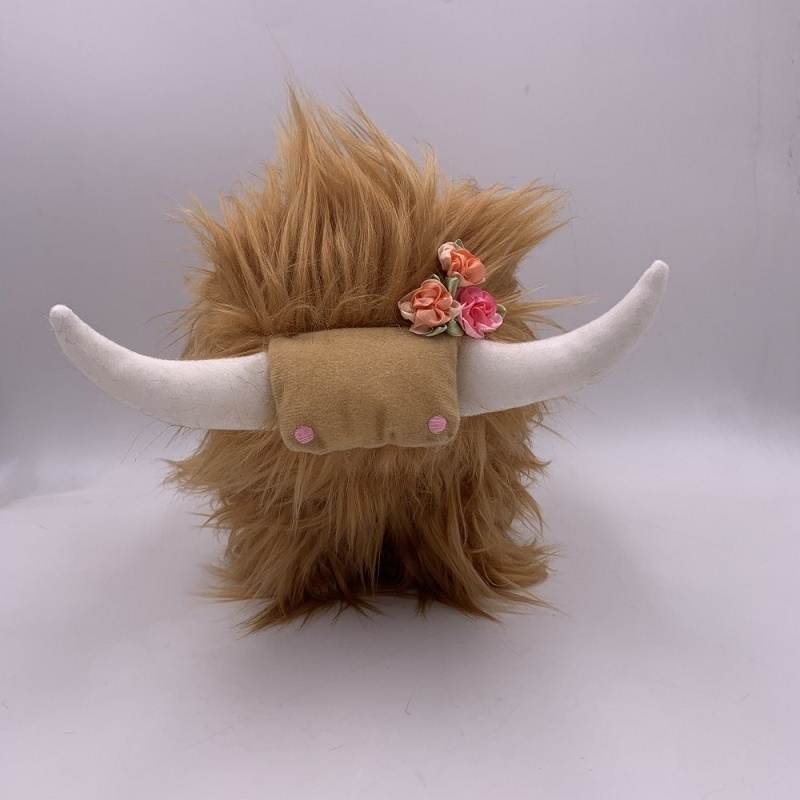 Factory wholesale 7 styles of Highland Cow Scottish yak cartoon long-haired cattle animal dolls for children gift