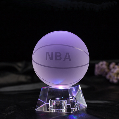 wholesale Crystal Basketball 60mm Glass Sphere Paperweight Healing Meditation Ball with crystal Stand