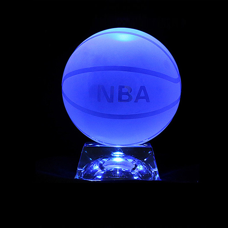 wholesale Crystal Basketball 60mm Glass Sphere Paperweight Healing Meditation Ball with crystal Stand