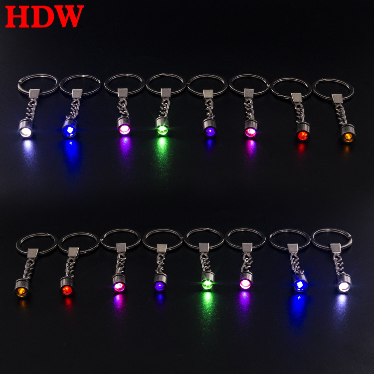 Wholesale cheap high quality  Crystal Keychain Accessories custom led flashlight 7 color change LED Lights for keychain