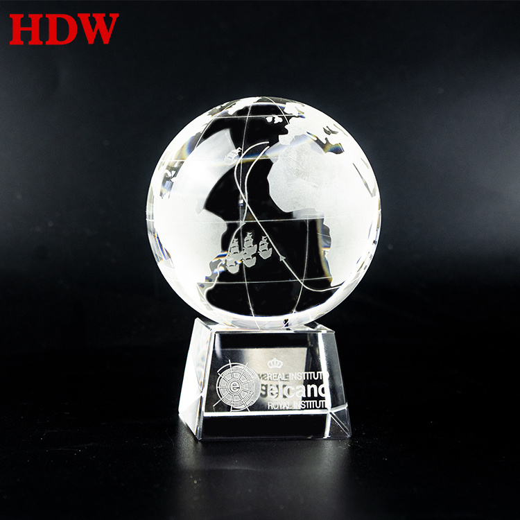 wholesale k9 crystal glass earth globe custom crystal world map engraved globe with base for business gifts