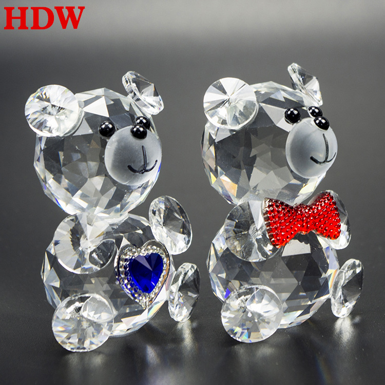 lovely 2019 hot selling small crystal animals bear antique beatiful glass crystal little bear