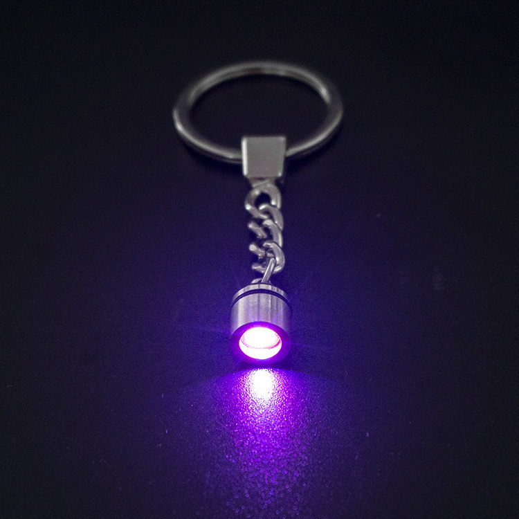 cheap Wholesale Colorful change Lights LED Crystal Keychain custom 3D Laser Logo led flashlight keychain