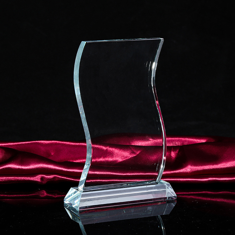 Factory price wholesale blank glass plaque custom crystal glass trophy award