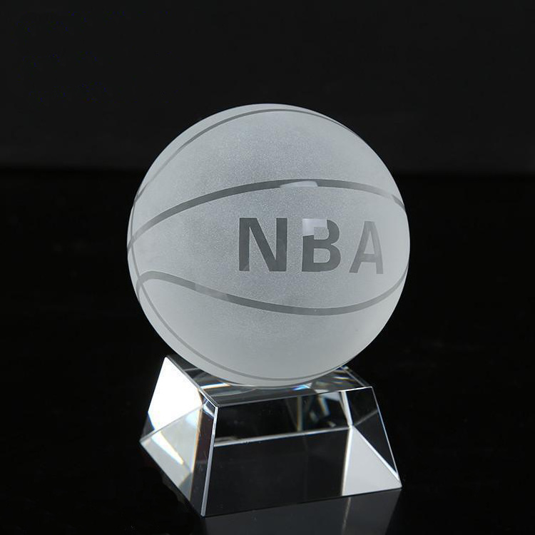 wholesale Crystal Basketball 60mm Glass Sphere Paperweight Healing Meditation Ball with crystal Stand