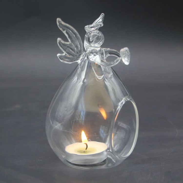 Wholesale angel shape Good Quality Terrarium Glass Hanging Votive Candle Holders For Wedding Decorations Gift