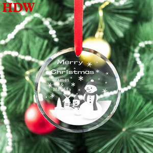 K9 Crystal Blank Cut Circle Crystals Blanks Decorative Hanging Ornaments Glass Ornaments Flat Blank Crystal Christmas Ornament