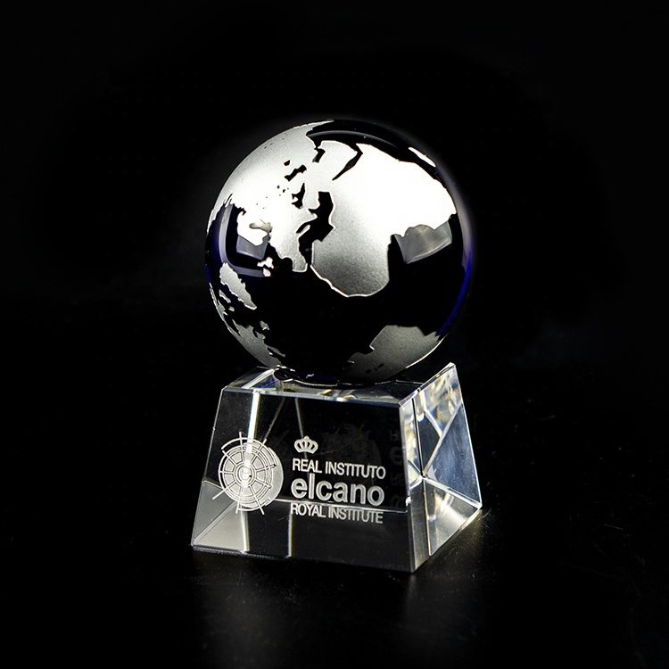 wholesale k9 crystal glass earth globe custom crystal world map engraved globe with base for business gifts