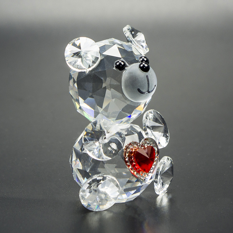 lovely 2019 hot selling small crystal animals bear antique beatiful glass crystal little bear