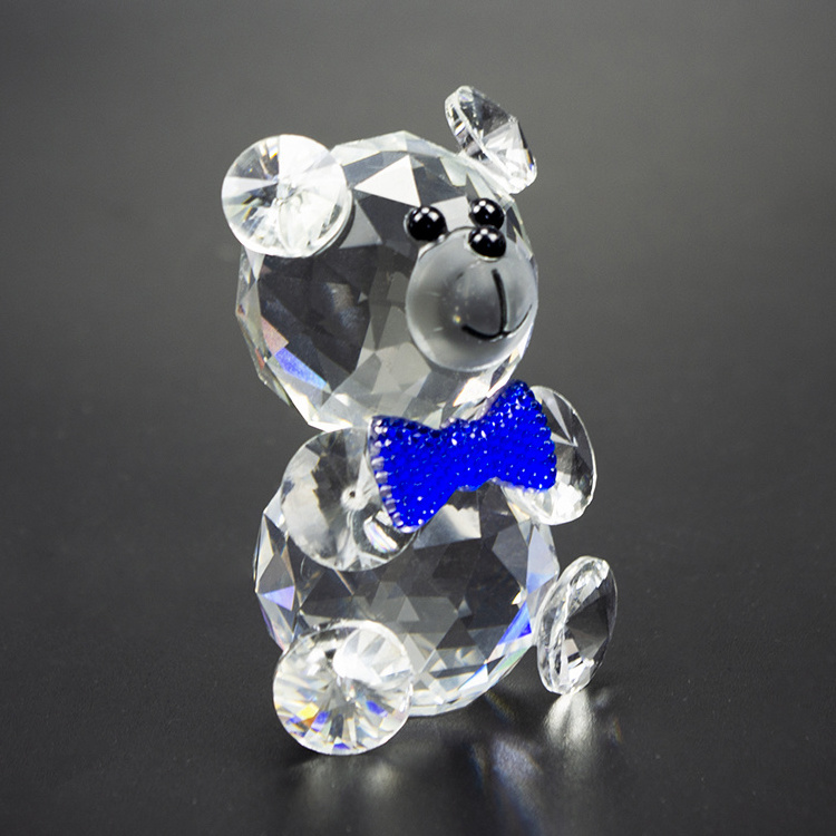 lovely 2019 hot selling small crystal animals bear antique beatiful glass crystal little bear