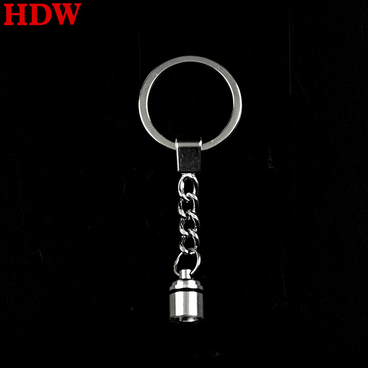 2022 HDW cheap Wholesale Colorful change Lights LED Crystal Keychain custom 3D Laser Logo led flashlight keychain