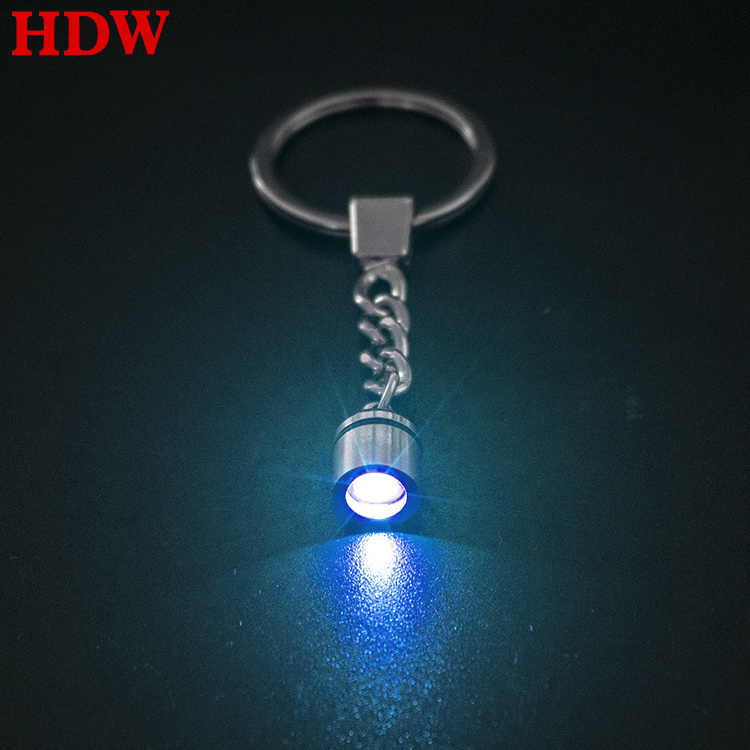 cheap Wholesale Colorful change Lights LED Crystal Keychain custom 3D Laser Logo led flashlight keychain