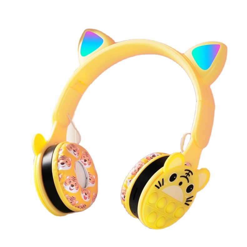 Cute Cartoon B30 Tiger Ear Earphones Cat Headphones Support TF Card Gaming Headset kids headphones