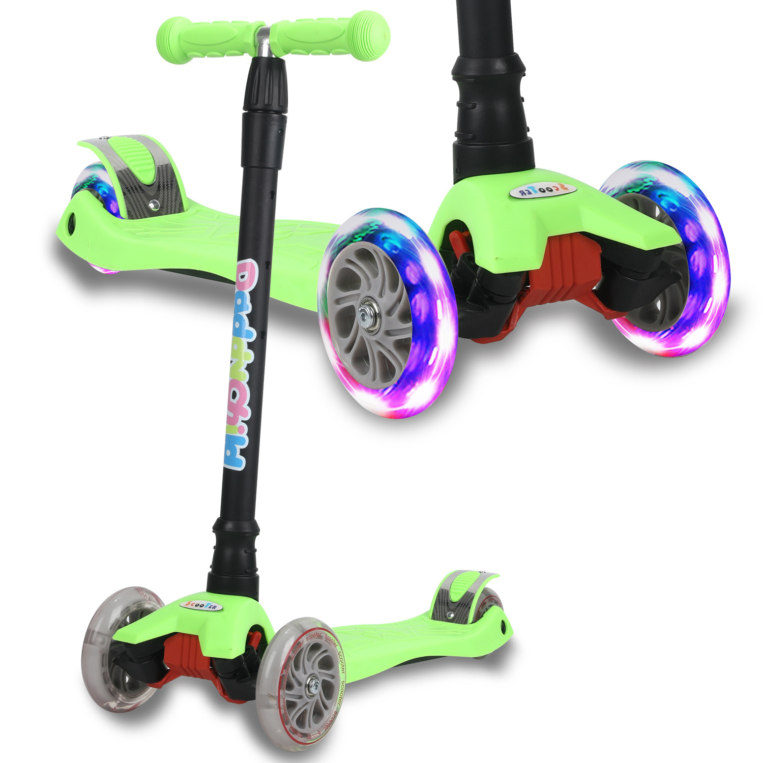 OEM kick scooter kid adjustable   3 wheel with light