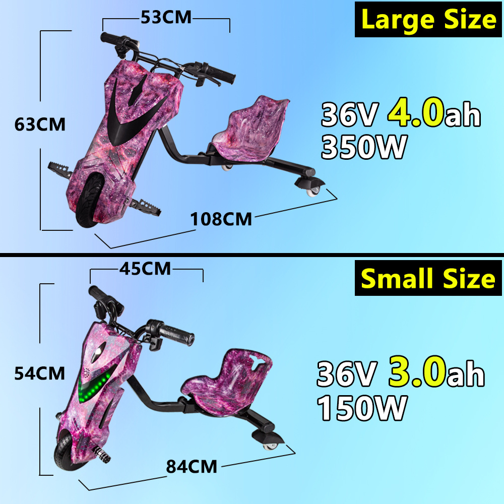 Wholesale Mini Drift Scooter Three Wheel Drift Car Children Electric Drift Car Flick Kart Tricycle Scooter