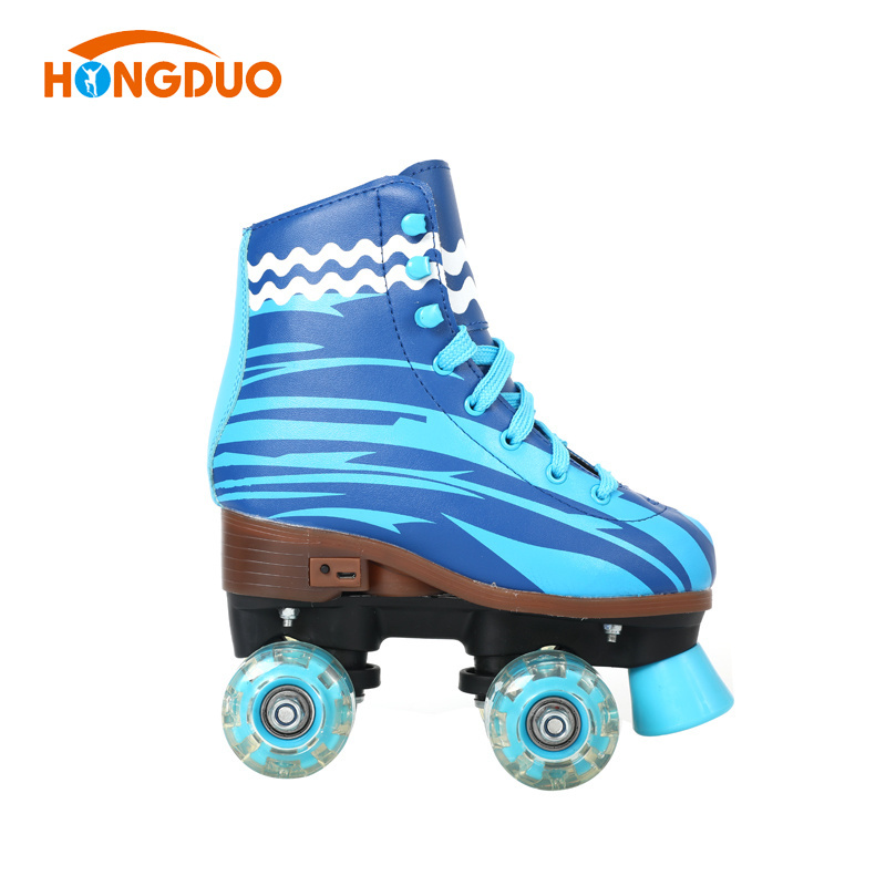 soy luna patines de cuatro 4 ruedas quad roller skate shoe with LED light music