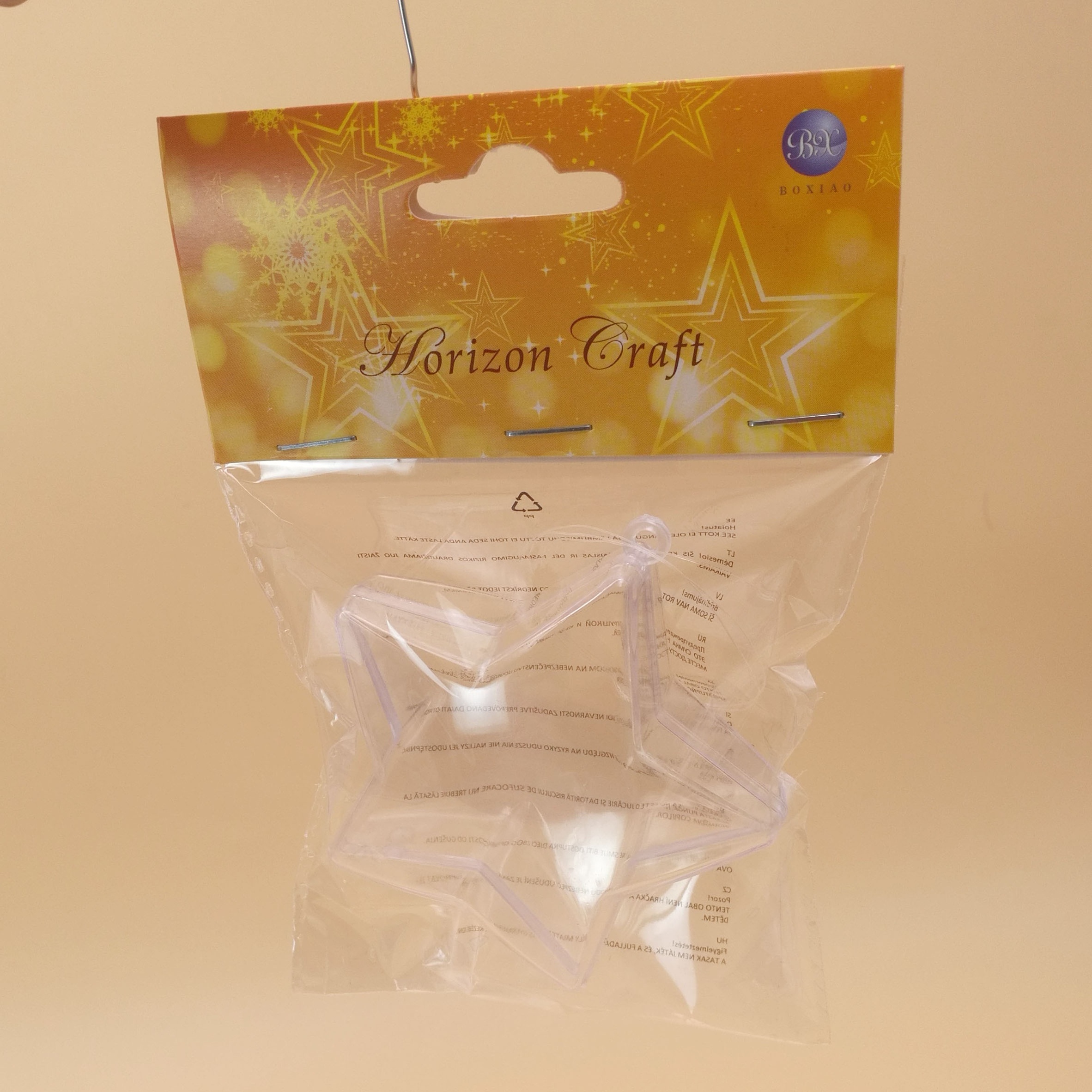 8cm christmas clear acrylic star model hanging ornament