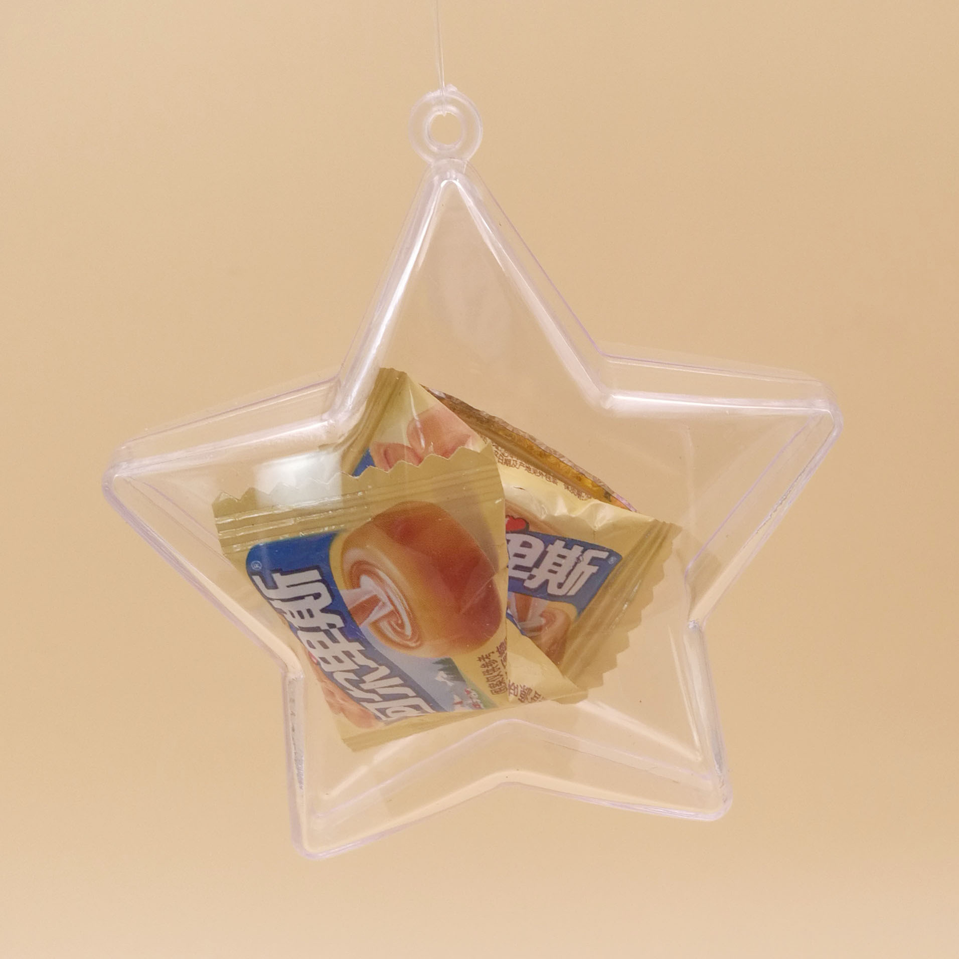 8cm christmas clear acrylic star model hanging ornament