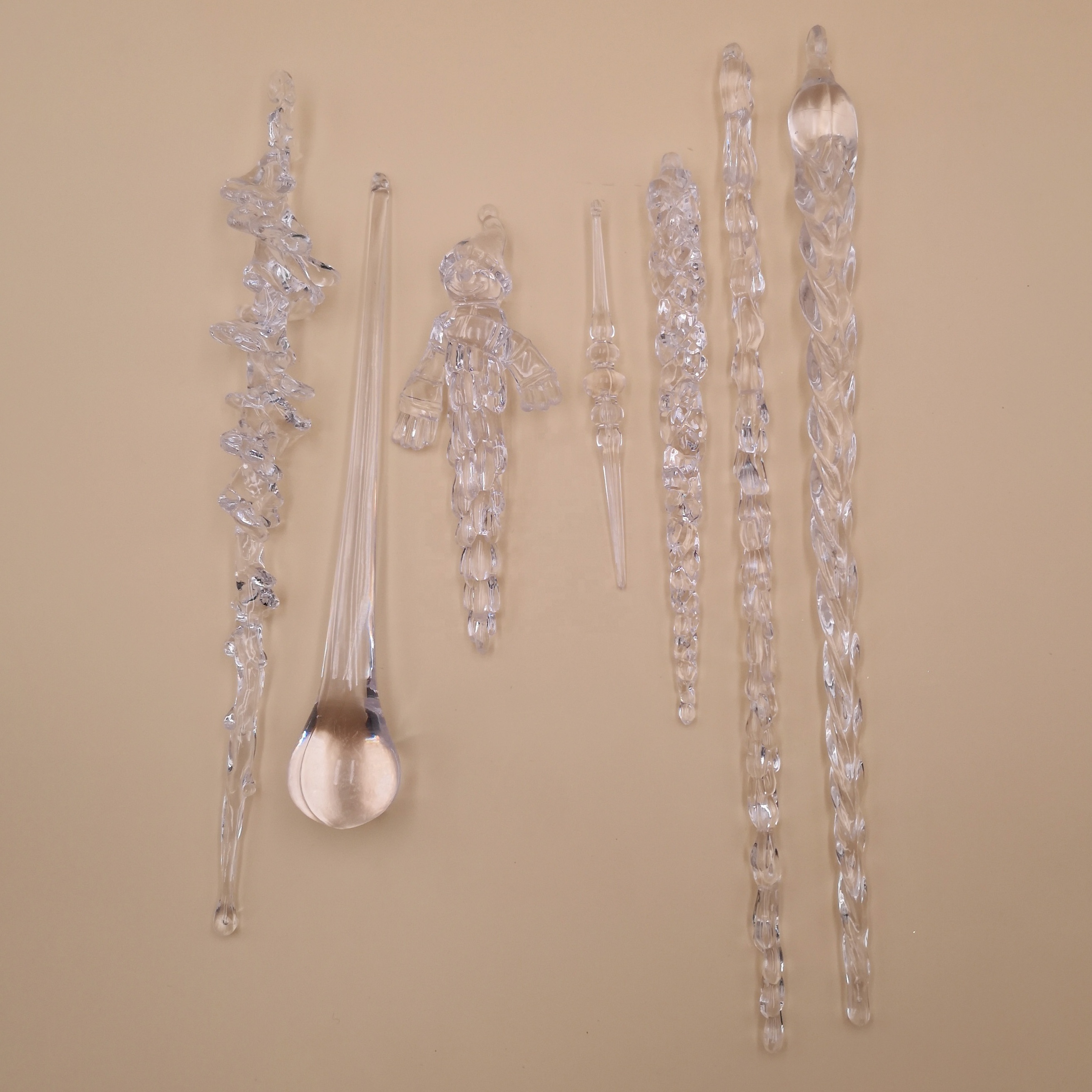 2020 most popular Clear crystal Acrylic Icicle Shaped christmas ornaments