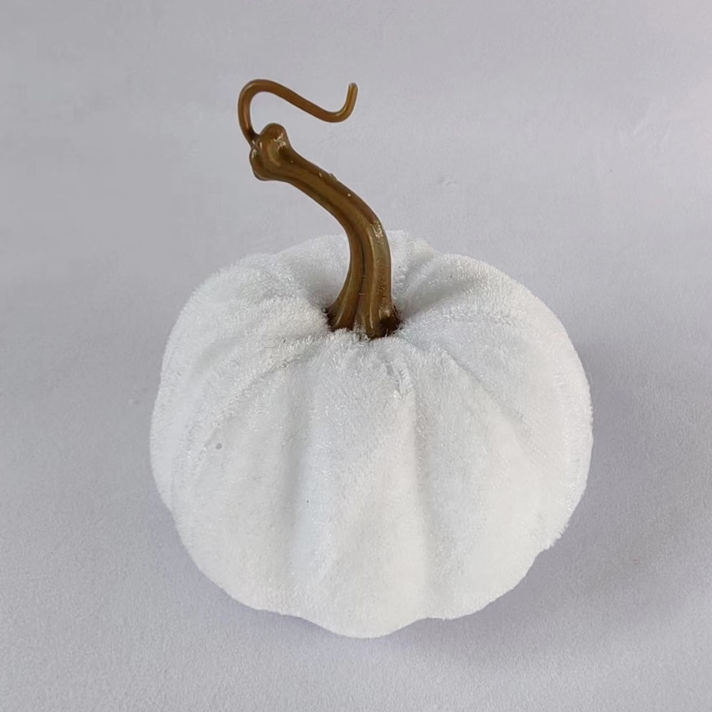 8cm Artificial Harvest Velvet Fabric styrofoam Pumpkins for home halloween Thanksgiving Fall Decorations