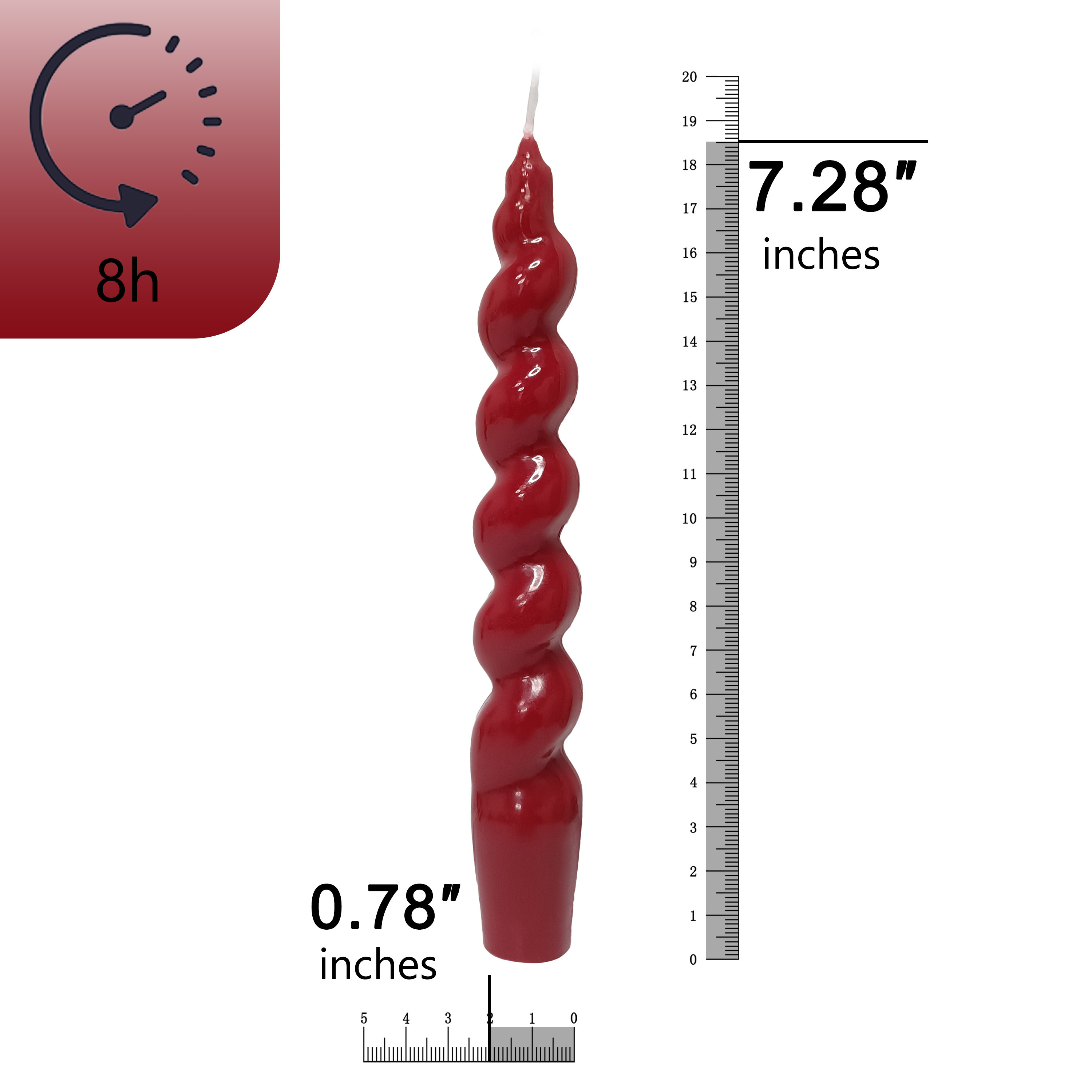 Wholesale Spiral Taper Candles 10 Inch Handmade Red Spiral Candle for Dinner Decor Christmas Gift Idea