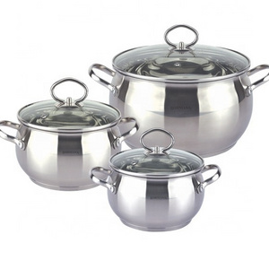 Factory supply 6 PCS 16 CM 18 CM 20 CM kitchen pots stainless steel casseroles