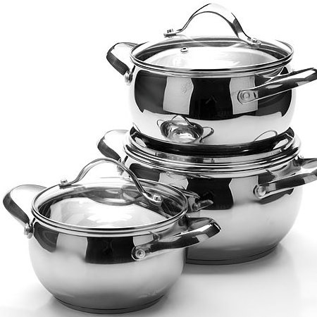 12pcs stainless steel cookware sets with SS201 or SS304 material