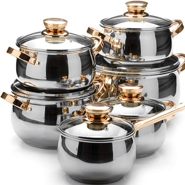 Unique Cookware Set Stainless Steel Casserole 5 ply 8-qt Stock Pot Cooking Ware Sets