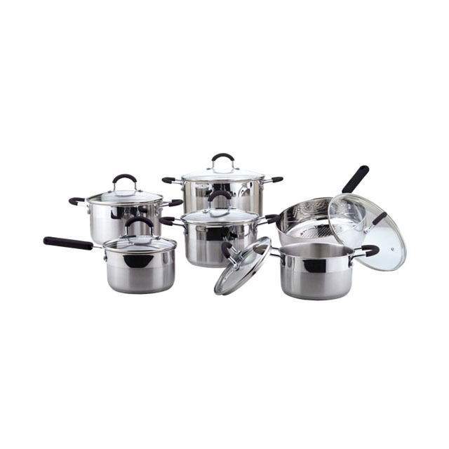 Cooking Pot Set Non-Stick Cookware Big 5 ply Stainless Steel Cookware Sets Cookware Gold